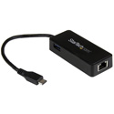 StarTech US1GC301AU USB-C to Gigabit Network Adapter with Extra USB Port - Black