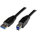 StarTech USB3SAB5M Active USB 3.0 USB-A to USB-B Cable - Male/Male - 15 Feet/5M