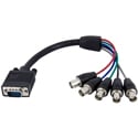 StarTech VGABNCMF1 Male Coax HD15 VGA to Five Female BNC RGBHV Monitor Cable - 1 Foot