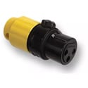 Photo of Switchcraft AAA3FBYYLP Low Profile 3 Position Female XLR Connector - Black with Yellow Back