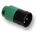 Photo of Switchcraft AAA3MBGGLP Low Profile 3 Position Male XLR Connector - Black with Green Back