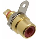 Photo of Switchcraft BPJF02AUX RCA Front Mount Jack - Female to Solder Rear - Gold / Red