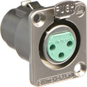 Photo of Switchcraft DE3F 3-Pin XLR Female Panel/Chassis Mount Connector - Nickel