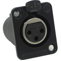 Photo of Switchcraft DE3FB 3-Pin XLR Female Panel/Chassis Mount Connector - Black/Silver