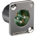 Photo of Switchcraft DE3M 3-Pin XLR Male Panel/Chassis Mount Connector - Nickel