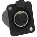 Photo of Switchcraft DE4FB 4-Pin XLR Female Panel/Chassis Mount Connector - Black/Silver