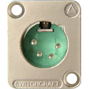 Photo of Switchcraft DE4M 4-Pin XLR Male Panel/Chassis Mount Connector - Nickel/Silver