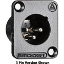 Photo of Switchcraft DE4MB 4-Pin XLR Male Panel/Chassis Mount Connector - Black/Silver