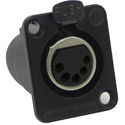 Photo of Switchcraft DE5FB 5-Pin XLR Female Panel/Chassis Mount Connector - Black/Silver