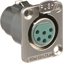 Photo of Switchcraft DE6F 6-Pin XLR Female Panel/Chassis Mount Connector - Nickel/Silver
