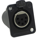 Photo of Switchcraft DE6FBAU 6-Pin XLR Female Panel/Chassis Mount Connector - Black/Gold