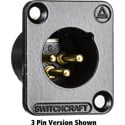 Photo of Switchcraft DE6MBAU 6-Pin XLR Male Panel/Chassis Mount Connector - Black/Gold