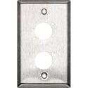 Switchcraft WP1S2 Wall Plate - 1 Gang - 2 E/EH Connector Hole - Non-Threaded Mounting Holes - Stainless Steel Finish