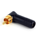 Photo of Switchcraft 3502RABAU Right Angle Cable Mount RCA Plug - Gold Pin / Black Body