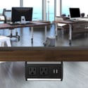 FSR SYM-UT-2AC1CC-ABB Symphony Under-Table Box with Two AC Outlets/One Dual USB-A & C Charger/Aluminum Housing - Black