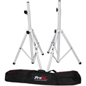 ProX T-SS28P Cloud Series Heavy-Duty All Metal Speaker Tripod Stand - Set of 2 - 4-7 ft. (44-84 Inch)  - White