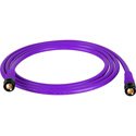 Photo of Laird T1694-B-B-100-PE Belden 1694A RG6 w/ Trompeter UPL2000 Black & Gold 3G-SDI BNC Cable - 100 Foot Purple