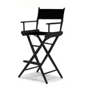 Tall Directors Chair - Black Frame / Black Canvas