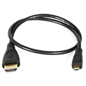 Photo of Teradek 11-0076 HDMI Cable (Male to Male) Type A - Micro-HDMI (Type D) to Full HDMI (Type A) / 18 inch