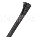 Techflex F6F0.13 1/8-Inch Flexo F6 Flame Retardant Self Wrapping Split Braided Sleeving - Black/White Tracer - 100 Foot
