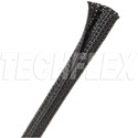 Photo of Techflex F6F0.25 1/4-Inch Flexo F6 Flame Retardant Self Wrapping Split Braided Sleeving - Black/White Tracer- 100 Foot