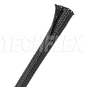 Photo of Techflex F6F1.00 1-Inch Flexo F6 Flame Retardant Self Wrapping Split Braided Sleeving - Black/White Tracer - 50-Foot