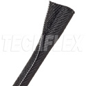 Techflex F6V0.38 1/8-Inch F6 Woven Wrap Flame Retardant - Black with White Tracer - 1000-Foot