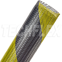 Photo of Techflex PTN1.50SS 1.5-Inch Flexo PET Expandable Tubing - Black/Yellow - Safety Strip - 200 Foot