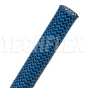 Techflex PTT0.75 3/4-Inch Flexo Tight Weave Extra Coverage & Protection - Black & Neon Blue Tracer - 75-Foot