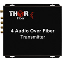 Thor Fiber F-4A-RCA-TXRX 4 Audio Fiber Optic Transmitter/Receiver Kit - 20Km Single Mode Fiber - 3000 Feet Multimode