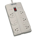 Photo of Tripplite TLP808 8-Outlet Surge Protector - Right-Angle Plug/1440 Joules/Diagnostic LEDs/Light Gray Housing - 8 Foot