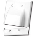 Photo of Vanco Hinged Bulk Cable Wall Plate (Dual Gang White)