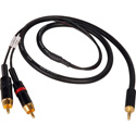 Photo of Connectronics Premium Y-Cable - 3.5 Stereo Male To 2 - RCA Males -10ft