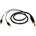 Photo of Connectronics Premium Y-Cable - 1/4 Inch Stereo Male To 2 - RCA Females -10ft