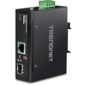 Photo of TRENDnet TI-PF11SFP Industrial SFP to Gigabit PoE+ Media Converter with IP30 Rated Housing v2.0R