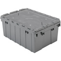 22in x 15in x 9in (8.5 gallon) Grey ALC (Attached Lid Containers) Production Tote
