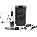 Galaxy Audio TQ8X-GTU-HSP5AB QUEST 8 Portable Wireless PA System with Wireless Handheld & Headset - 470-530 MHz