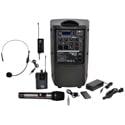 Photo of Galaxy Audio TQ8X-GTU-SHP5AB QUEST 8 Portable Wireless PA System with Wireless Handheld & Headset - 470-530 MHz