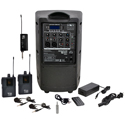 Galaxy Audio TQ8X-GTU QUEST 8 Battery Powered Portable Wireless PA System with 2 Wireless Lav Mics - 470-530 MHz