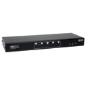 Tripp Lite B004-2DUA4-K 4-Port Dual Monitor DVI KVM Switch Audio/ USB 2.0 Hub/ Cable TAA