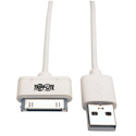 Tripp Lite M110-003-WH USB Sync/Charge Cable with Apple 30-Pin Dock Connector White 3 feet (1 m)