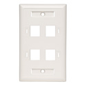 Photo of Tripp Lite N042-001-04-WH 4-Port Quad Outlet RJ45 Universal Keystone Face Plate / Wall Plate White