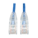 Tripp Lite N201-S01-BL Cat6 Gigabit Snagless Molded Slim UTP Patch Cable (RJ45 M/M) Blue 1 foot