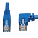 Photo of Tripp Lite N204-003-BL-RA Cat6 Gigabit Molded Patch Cable (RJ45 Right Angle M to RJ45 M) - Blue 3 Feet