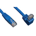 Photo of Tripp Lite N204-005-BL-DN Cat6 Gigabit Molded Patch Cable (RJ45 Right Angle Down M to RJ45 M) - Blue 5 Feet
