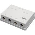 Tripp Lite N236-004-WH Pre-Configured Unshielded Cat6 4-Port Surface-Mount Box - 110 IDC - RJ45 - White