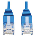 Photo of Tripp Lite N261-UR01-BL Cat6a Gigabit Molded Ultra-Slim 10G M/M Ethernet Cable - Blue - 1 Foot
