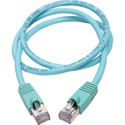 Photo of Tripp Lite N262-002-AQ Cat6a Ethernet Cable 10G STP Snagless Shielded PoE - Male/Male - Aqua - 2 Foot