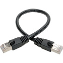 Tripp Lite N262-06N-BK Cat6a Ethernet Cable 10G STP Snagless Shielded PoE MM - Black - 6 Inch
