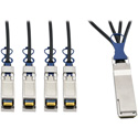 Tripp Lite N281-01M-BK Passive DAC Copper Breakout Cable (M/M) QSFPplus to (x4) SFPplus 3 feet